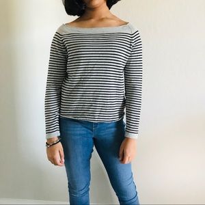 Black and grey off the shoulder top